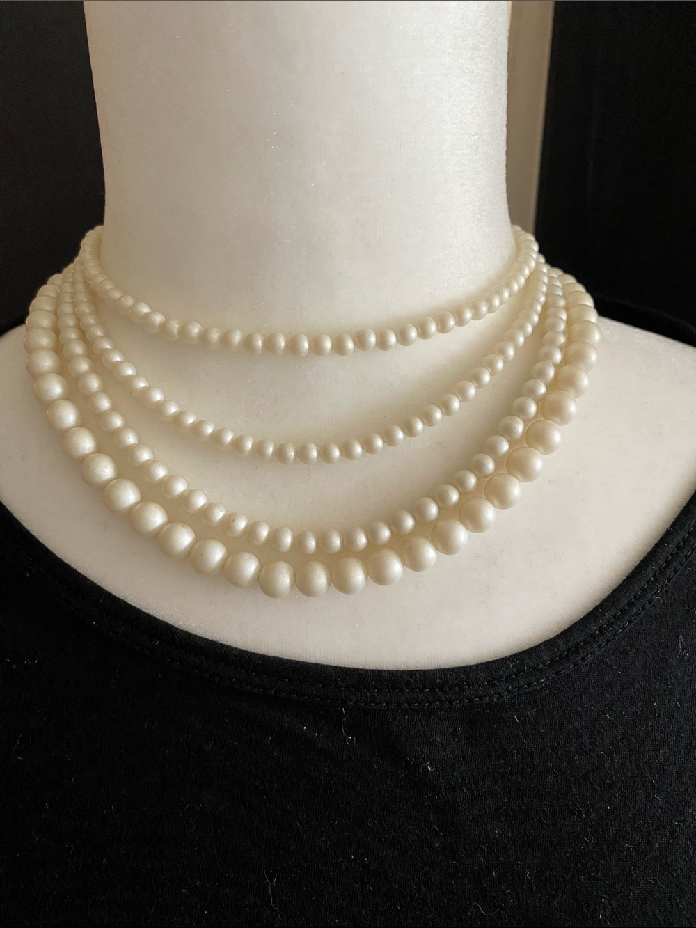 Vintage Four strand faux Pearl necklace